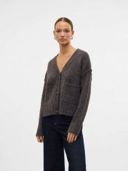 Vero Moda Kardigan w kolorze antracytowym rozmiar: L. Czarne swetry Vero Moda, l, bez wzorów, z wełny, bez ramiączek. Za 87.61 zł.