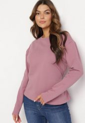 Ciemnoróżowa Bawełniana Bluza z Długim Rękawem i Ozdobnym Wiązaniem Pinada. Czerwone bluzy Born2be, bez wzorów, z bawełny, casualowe, bez ramiączek, bez kaptura. W wyprzedaży za 76.49 zł.