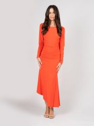 Patrizia Pepe Sukienka | 2A2626/J113 | Kobieta | Czerwony. Czerwone sukienki Patrizia Pepe, bez wzorów, z acetatu, z asymetrycznym kołnierzem, bez ramiączek, asymetryczne. W wyprzedaży za 679.00 zł.