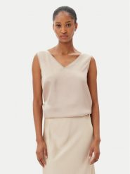 Marella Bluzka Lien 2515161092 Écru Regular Fit. Bluzki Marella, bez wzorów, z syntetyku, bez kołnierzyka, bez ramiączek. Za 239.99 zł.