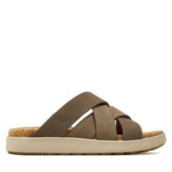 Klapki Keen. Brązowe klapki Keen, bez wzorów, bez obcasa, bez zapięcia. Za 369.99 zł.