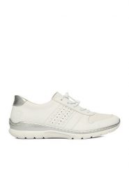 Rieker Półbuty CEO-L32F3-80 Écru. Półbuty wsuwane Rieker, bez wzorów, ze skóry, bez obcasa, na płaskiej podeszwie. Za 359.99 zł.