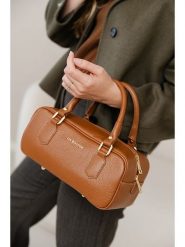 Lia Biassoni Skórzana torebka w kolorze jasnobrązowym - 27 x 12 x 12 cm rozmiar: onesize. Brązowe torebki klasyczne Lia Biassoni, bez wzorów, z materiału, przez ramię, bez dodatków. Za 304.99 zł.