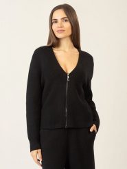 APART Wełniany kardigan w kolorze czarnym rozmiar: L. Czarne swetry Apart, l, bez wzorów, z wełny, bez ramiączek. Za 373.35 zł.