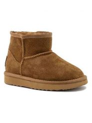 Natural world Botki zimowe w kolorze jasnobrązowym rozmiar: 31. Brązowe botki Natural World, bez wzorów, z materiału, bez obcasa, bez zapięcia. Za 73.93 zł.