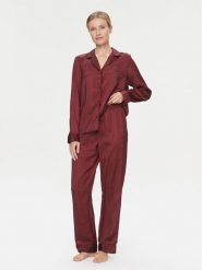 Tommy Hilfiger Piżama UW0UW04830 Bordowy Relaxed Fit. Czerwone piżamy Tommy Hilfiger, m, bez wzorów, z syntetyku, bez kołnierzyka, bez ramiączek. Za 519.99 zł.