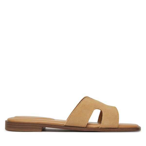 Klapki DeeZee. Brązowe klapki DeeZee, bez wzorów, bez obcasa, bez zapięcia. Za 139.99 zł.