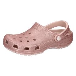 Buty do chodzenia damskie Crocs Classic Glitter Clog. Czerwone trekkingi Crocs, bez wzorów, z materiału, bez zapięcia, trekkingowe. Za 241.00 zł.