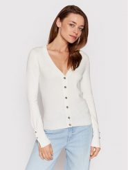 Guess Kardigan Zena W2YR33 Z2V62 Biały Regular Fit. Białe swetry Guess, l, z aplikacjami, z wiskozy, bez ramiączek. Za 429.99 zł.