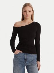 Guess Bluzka W6RP02 KC1J2 Czarny Regular Fit. Czarne bluzki Guess, l, z aplikacjami, z wiskozy, bez kołnierzyka, bez ramiączek. Za 299.99 zł.