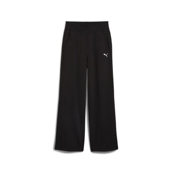 Spodnie Puma Her Hw Straight Fl. Czarne spodnie dresowe Puma, bez wzorów, długie. Za 215.99 zł.