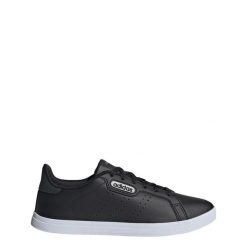 Buty do chodzenia, adidas Courtpoint Base GZ5336. Czarne buty treningowe adidas, bez wzorów, z materiału, przed kostkę, bez zapięcia, trekkingowe. Za 223.65 zł.