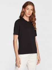 Gina Tricot T-Shirt Basic 17937 Czarny Regular Fit. Czarne t-shirty Gina Tricot, m, bez wzorów, z bawełny, bez kołnierzyka, bez ramiączek. Za 39.99 zł.