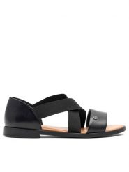 Lasocki Sandały FOXI WI16-FOXI-56 Czarny. Czarne sandały Lasocki, bez wzorów, z materiału, bez obcasa, na płaskiej podeszwie, bez zapięcia. Za 149.99 zł.