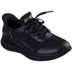 Buty sportowe damskie Skechers Bobs Geo Lite Divine Pace. Czarne buty sportowe lifestyle Skechers, bez wzorów, sportowe, bez zapięcia, skechers sport. Za 299.99 zł.