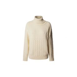 Sweter damski Pepe Jeans Caresse. Białe swetry Pepe Jeans, na zimę, bez wzorów, z jeansu, bez ramiączek. W wyprzedaży za 326.50 zł.