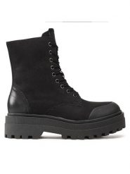 Lasocki Trapery WI16-UTRA-02 Czarny. Czarne traperki Lasocki, bez wzorów, z nubiku, bez obcasa, bez zapięcia. Za 139.99 zł.