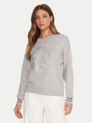 Guess Sweter W5BR42 Z26I2 Szary Relaxed Fit. Szare swetry Guess, xl, z aplikacjami, z wiskozy, bez ramiączek. Za 369.99 zł.