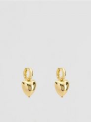Wiszące kolczyki z sercami - złoty. Żółte kolczyki Reserved, złote. Za 39.99 zł.