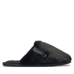 Kapcie Calvin Klein Jeans. Czarne kapcie Calvin Klein Jeans, bez wzorów, z jeansu. Za 129.99 zł.