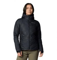 Damska kurtka Columbia Heavenly Hooded Jacket 1738151012. Czarne kurtki przeciwdeszczowe Columbia, xs, bez wzorów, z materiału, z kapturem, trekkingowe, omni-heat (columbia). Za 688.35 zł.