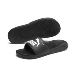 Klapki Popcat 20 PUMA Black White. Białe klapki Puma, bez wzorów, sportowe, bez obcasa, bez zapięcia. Za 149.00 zł.