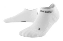 Skarpety kompresyjne sportowe CEP Ultralight No Show stopki damskie. Białe skarpetki CEP, bez wzorów, z elastanu. Za 59.00 zł.