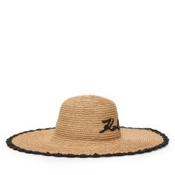 Kapelusz KARL LAGERFELD. Brązowe kapelusze KARL LAGERFELD, bez wzorów. Za 549.99 zł.
