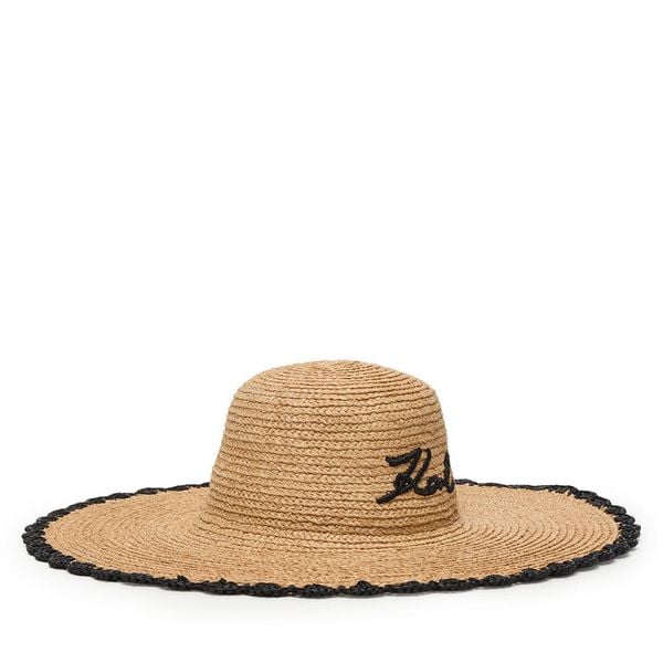 Kapelusz KARL LAGERFELD. Brązowe kapelusze KARL LAGERFELD, bez wzorów. Za 396.99 zł.