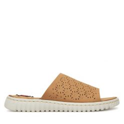 Klapki Go Soft. Brązowe klapki GO SOFT, bez wzorów, bez obcasa, bez zapięcia. Za 119.99 zł.
