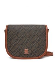 Tommy Hilfiger Torebka Th Monoplay Leather Saddle Bag AW0AW17414 Czarny. Czarne listonoszki Tommy Hilfiger, bez wzorów, ze skóry, bez dodatków. Za 379.99 zł.