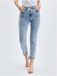 Orsay Dżinsy - Skinny fit - w kolorze błękitnym rozmiar: 34. Niebieskie jeansy Orsay, z aplikacjami, ze skóry, klasyczne, z podwyższonym stanem. Za 78.99 zł.