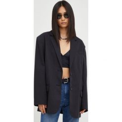Levi's marynarka z domieszką wełny kolor czarny jednorzędowa gładka. Czarne marynarki i żakiety Levi's, l, bez wzorów, z wełny, klasyczne, bez ramiączek. Za 529.99 zł.