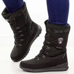 Czarne zimowe śniegowce damskie z membraną American Club Softshell Sn80/25. Czarne śniegowce American CLUB, bez wzorów, z jeansu, bez zapięcia. Za 259.00 zł.