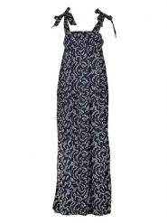 Kaffe Sukienka w kolorze granatowo-białym rozmiar: 40. Niebieskie sukienki Kaffe, na co dzień, bez wzorów, z wiskozy, bez kołnierzyka, bez ramiączek, maxi, proste. Za 166.49 zł.