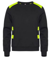 Clique Bluza Ambition Roundneck unisex zwiększona widoczność – Visib Yellow. Żółte bluzy CLIQUE, s, bez wzorów, z bawełny, bez kaptura. Za 174.92 zł.