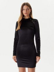 Guess Sukienka koktajlowa W5BK38 KCN22 Czarny Slim Fit. Czarne sukienki Guess, s, z aplikacjami, z syntetyku, wizytowe, bez kołnierzyka, bez ramiączek. Za 369.99 zł.