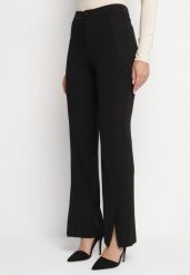 Czarne Eleganckie Spodnie z Wiskozą i Wysokim Stanem Tatilira. Czarne jeansy Born2be, l, bez wzorów, z jeansu, eleganckie, z podwyższonym stanem. W wyprzedaży za 93.49 zł.