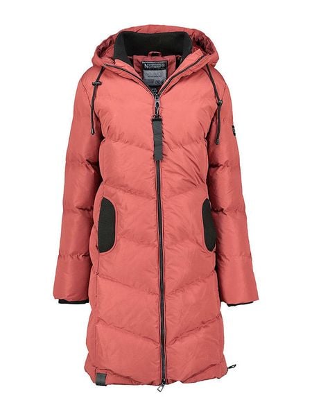 Geographical Norway Płaszcz zimowy "Bonus" w kolorze czerwonym rozmiar: XL. Czerwone płaszcze Geographical Norway, na zimę, xl, bez wzorów, z puchu, bez kaptura. Za 362.85 zł.