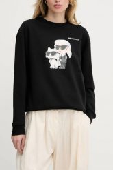 KARL LAGERFELD Czarna damska bluza Ikon Duo, Rozmiar L. Czarne bluzy bez kaptura KARL LAGERFELD, l, bez wzorów, z bawełny, bez kaptura. W wyprzedaży za 869.99 zł.