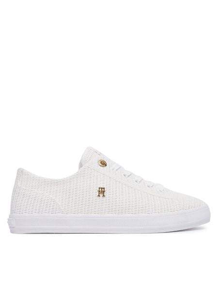 Tommy Hilfiger Tenisówki FW0FW09171 Biały. Białe trampki Tommy Hilfiger, bez wzorów, z materiału, bez zapięcia. Za 279.99 zł.