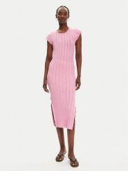 PINKO Sukienka dzianinowa 104745 A2FR Różowy Regular Fit. Czerwone sukienki Pinko, m, bez wzorów, z dzianiny, bez kołnierzyka, bez ramiączek. Za 1,129.00 zł.
