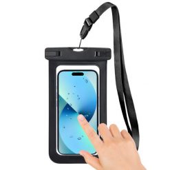 Etui wodoodporne na telefon 20x11 cm nerka saszetka na pas czarna. Czarne nerki i saszetki Springos, bez wzorów, sportowe, bez dodatków. Za 8.99 zł.