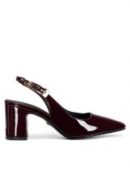 GINO ROSSI Czółenka JORDANA-115997 Bordowy. Czerwone czółenka Gino Rossi, bez wzorów, z lakierowanej skóry, bez obcasa, bez zapięcia. Za 299.99 zł.