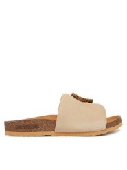 LOVE MOSCHINO Klapki JA28363G0OIG5104 Beżowy. Brązowe klapki Love Moschino, bez wzorów, ze skóry, bez obcasa, bez zapięcia. Za 939.99 zł.