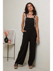 Le Monde du Lin Lniane ogrodniczki w kolorze czarnym rozmiar: 36/38. Czarne kombinezony Le Monde du Lin, bez wzorów, ze lnu, klasyczne, bez kołnierzyka, bez ramiączek. Za 152.99 zł.