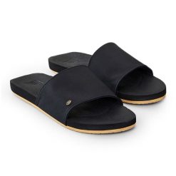 Klapki damskie Rip Curl SWC Bloom. Czarne klapki RIPCURL, bez wzorów, bez obcasa, bez zapięcia. Za 149.99 zł.