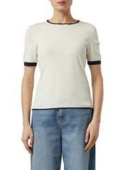 Comma bluzka z dzianiny Kobiety biały, 38. Białe t-shirty sportowe comma, bez wzorów, z dzianiny, bez ramiączek. Za 179.95 zł.