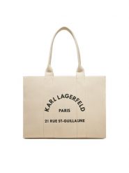 KARL LAGERFELD Torebka A1W50009 Beżowy. Brązowe shopper bag KARL LAGERFELD, bez wzorów, z materiału, bez dodatków. Za 429.99 zł.
