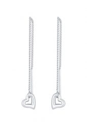 Elli Damskie kolczyki przeciągane Heart Basic Trend w pozłacanym srebrze 925 Sterling Silver Kolczyki 1 ct. Szare kolczyki Elli, pozłacane. Za 188.99 zł.